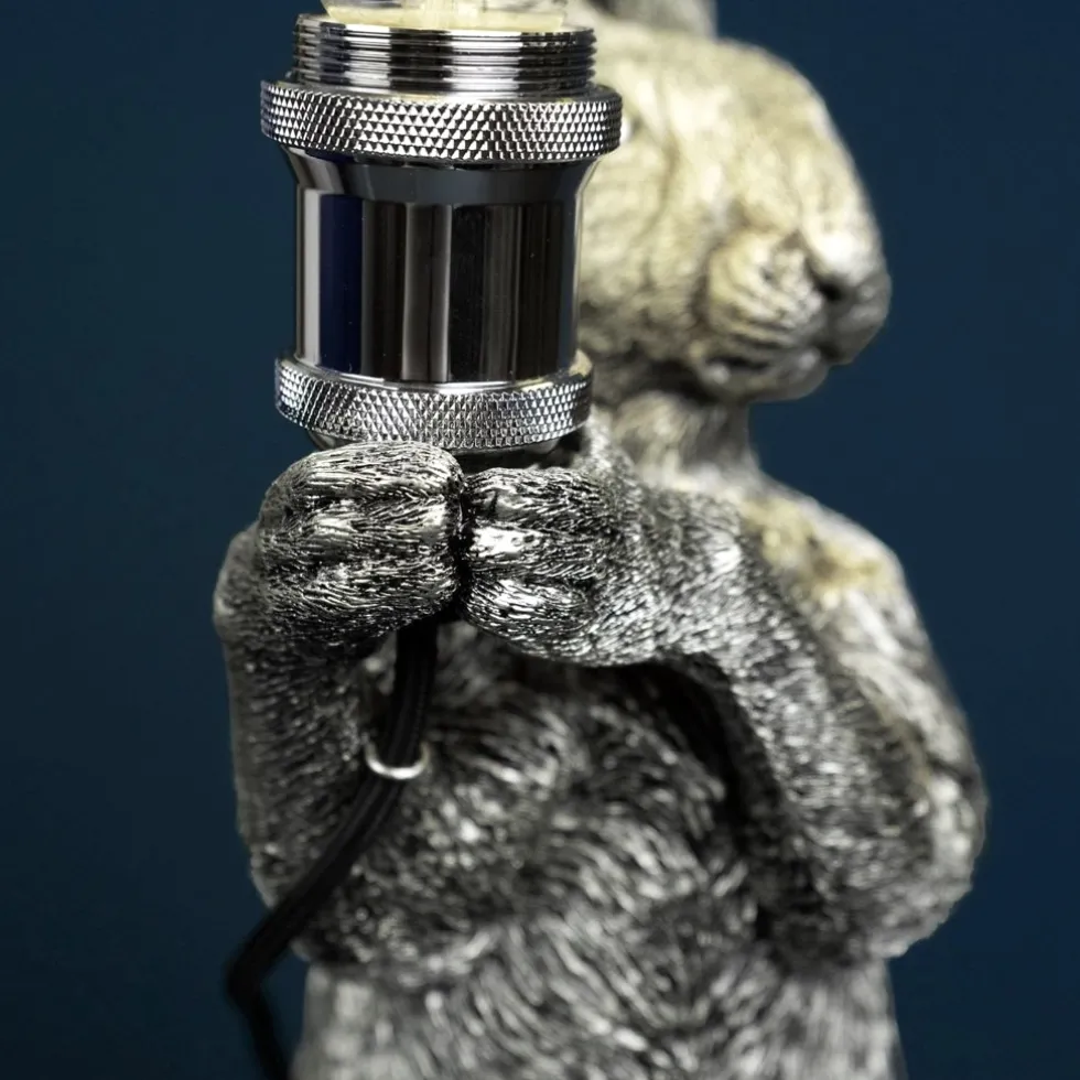 Tischlampe Hase Meister Lampe silber Werner Voß Höhe 48 cm