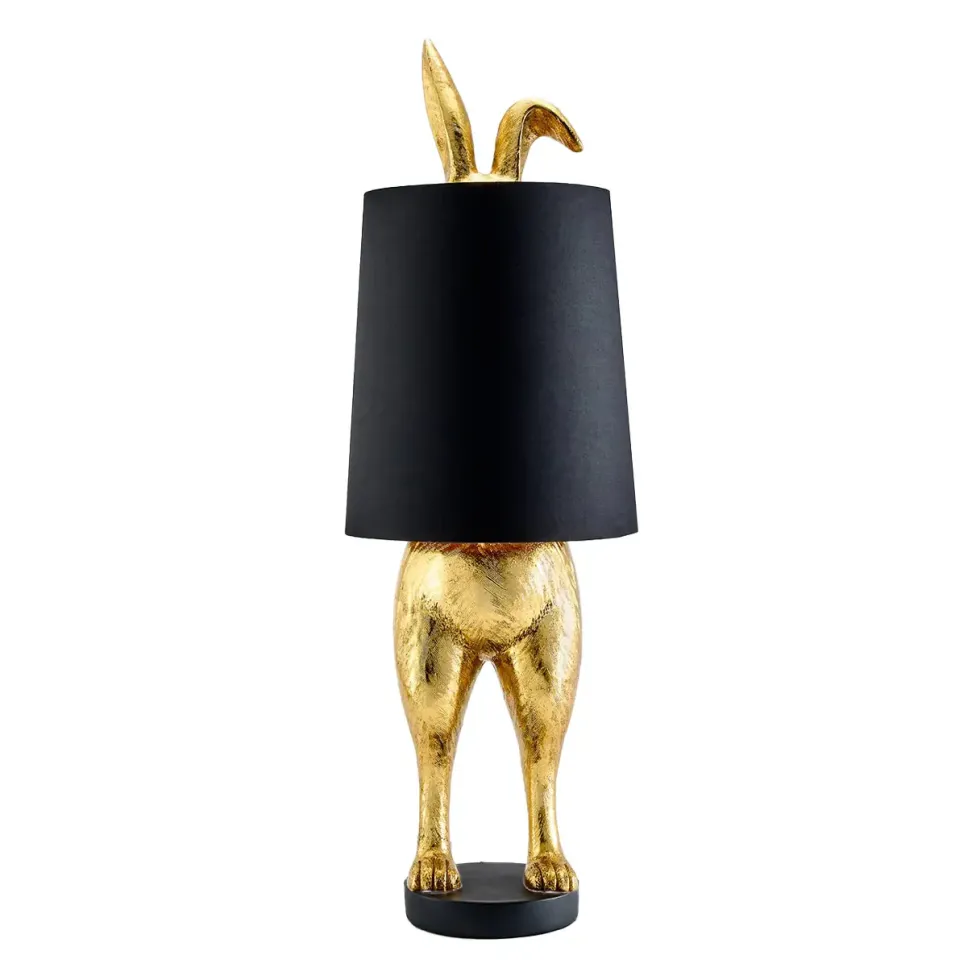 Tischlampe Hiding Bunny gold schwarz Werner Voß Höhe 74 cm