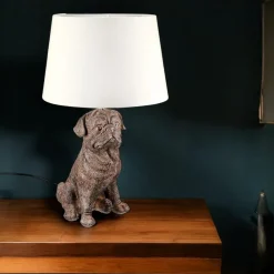 Tischlampe Hund Mops Casablanca Höhe 52 cm