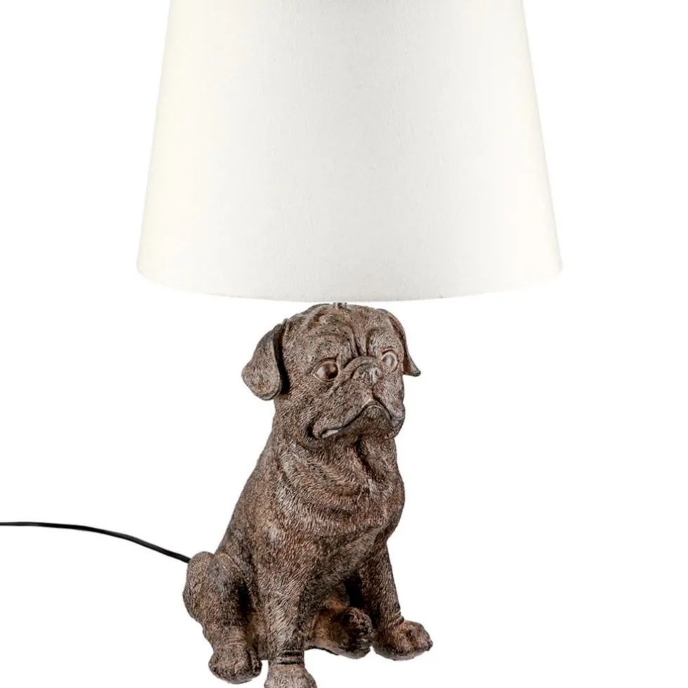 Tischlampe Hund Mops Casablanca Höhe 52 cm
