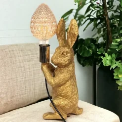 Tischlampe Kaninchen KATI gold Höhe 36 cm