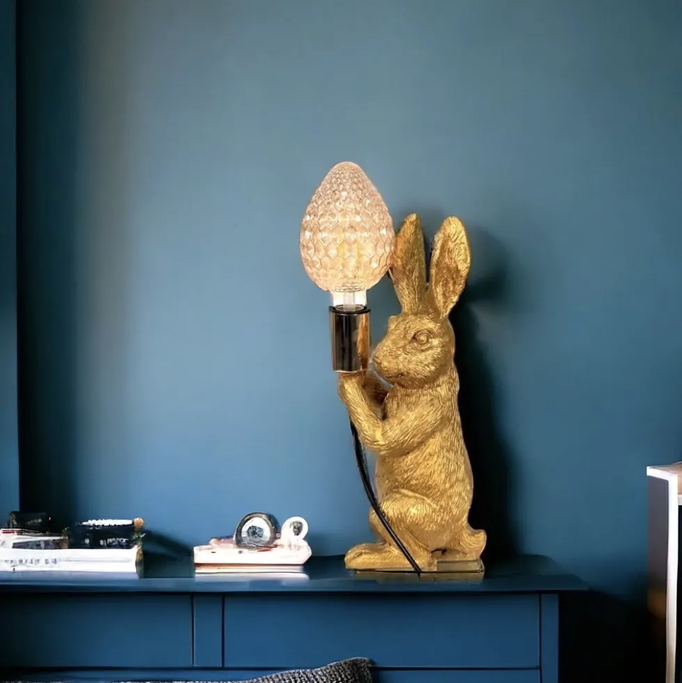 Tischlampe Kaninchen KATI gold Höhe 36 cm