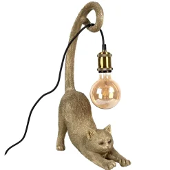Tischlampe Katze gold Chloe Höhe 49 cm