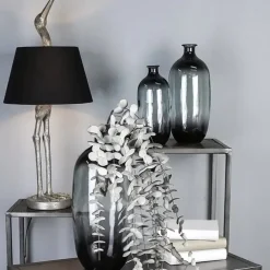 Tischlampe Kranich silber Höhe 82 cm