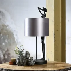 Tischlampe LADY schwarz Casablanca Design Höhe 61 cm