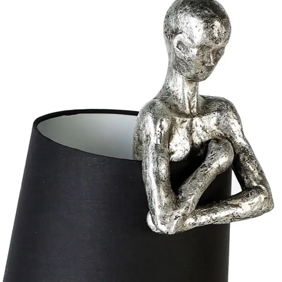 Tischlampe MAN silber Casablanca Höhe 58 cm