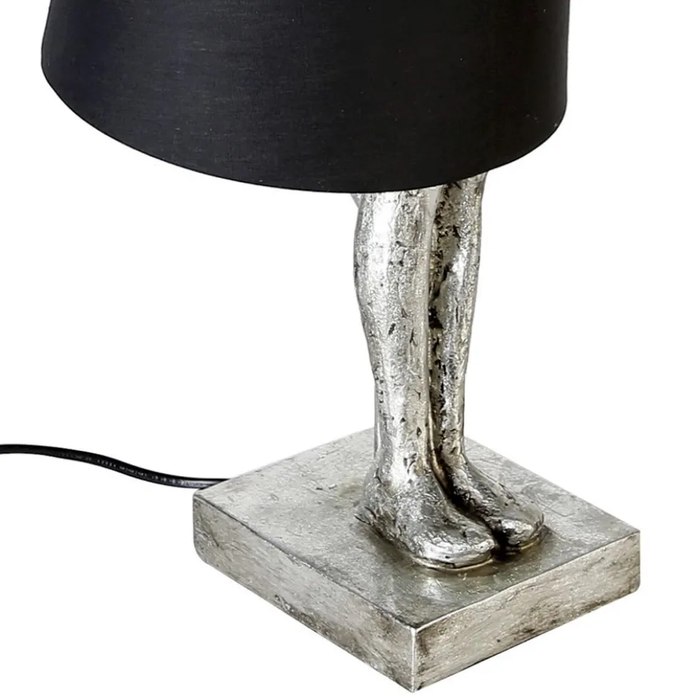 Tischlampe MAN silber Casablanca Höhe 58 cm