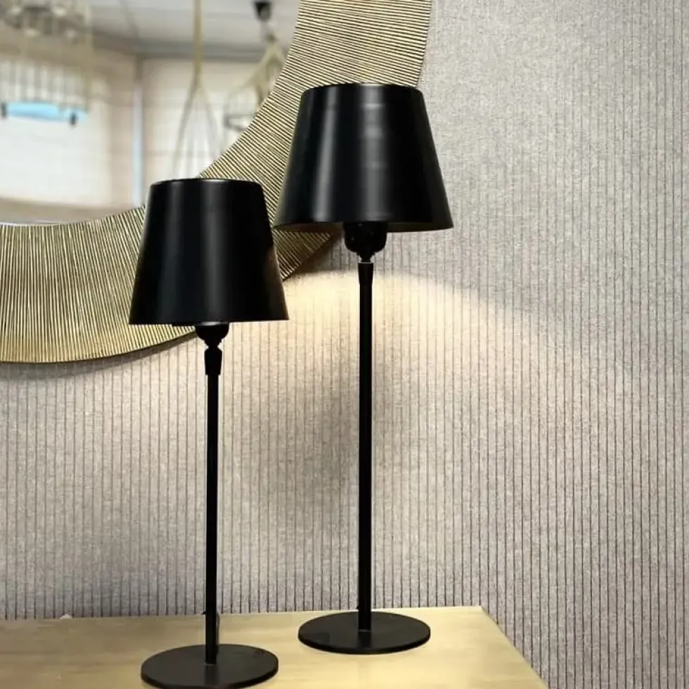 Tischlampe matt schwarz Somerset Kaheku