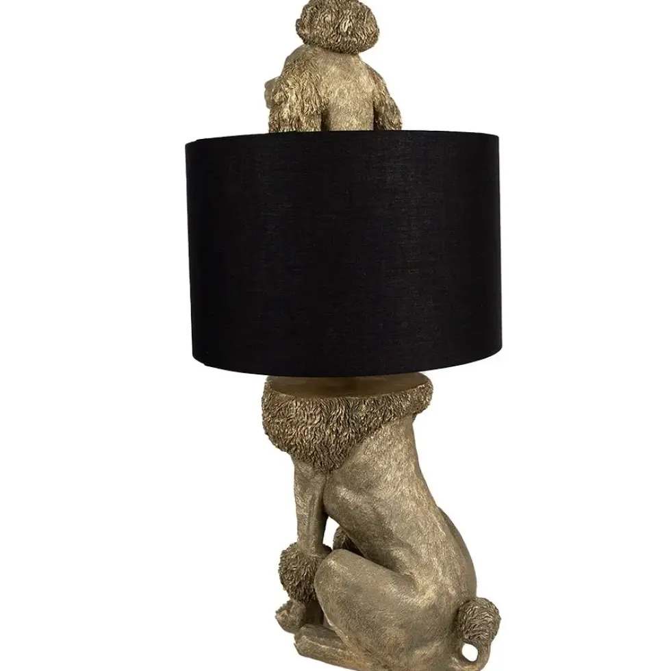 Tischlampe Pudel LUDWIG gold Höhe 57 cm