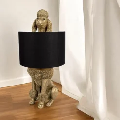 Tischlampe Pudel LUDWIG gold Höhe 57 cm