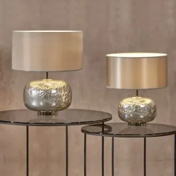 Tischlampe silber Vulcanic Kaheku Höhe 50 cm