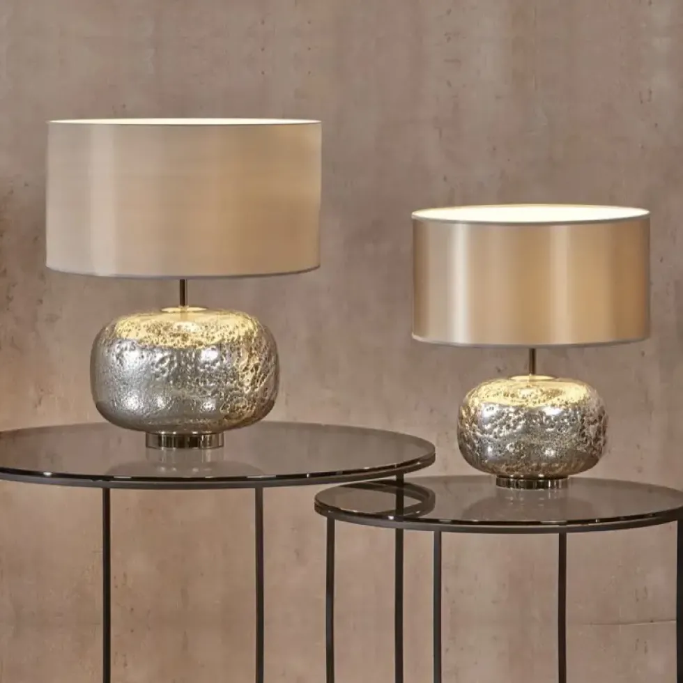 Tischlampe silber Vulcanic Kaheku Höhe 50 cm