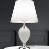 Tischlampe weiß Odelia chrom Höhe 48 cm