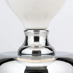 Tischlampe weiß Odelia chrom Höhe 48 cm