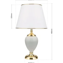 Tischlampe weiß ODELIA gold Höhe 48 cm