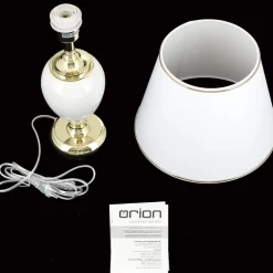 Tischlampe weiß ODELIA gold Höhe 48 cm