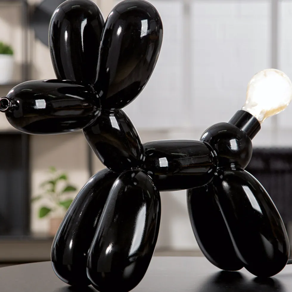Tischleuchte Ballonhund schwarz Höhe 35 cm