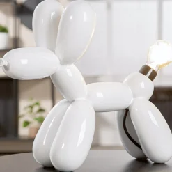 Tischleuchte Ballonhund weiß Höhe 35 cm