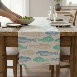 Tischläufer Magma Wellenzeit Fische 40×145 cm