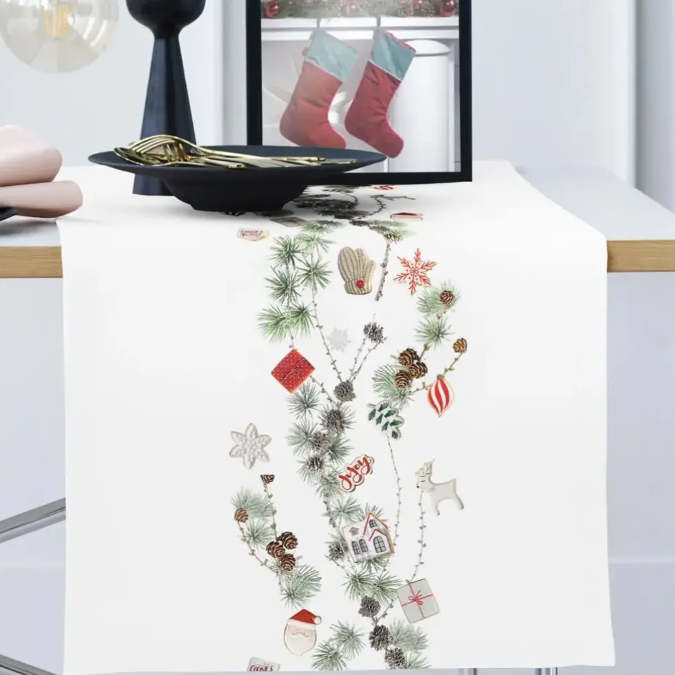 Tischläufer modern Weihnachten Apelt 3711 weiß 46×140 cm