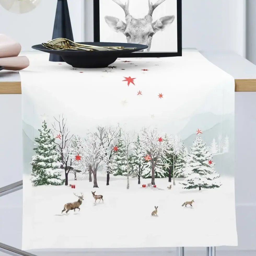 Tischläufer modern Weihnachten Apelt 3712 rot 48×140 cm