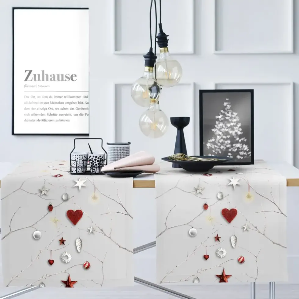 Tischläufer modern Weihnachten Apelt 3750 grau 46×140 cm