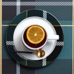 Tischset abwaschbar ASA tartan petrol 33×46 cm