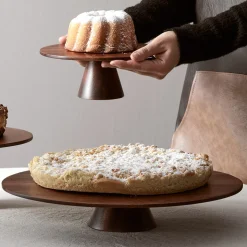 Tortenständer Holz rund ASA Tortenplatte mit Fuß D 35 cm