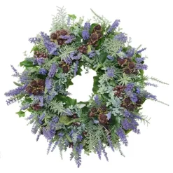 Türkranz Blumenkranz mit Seidenblumen Lavendel Durchmesser 40 cm