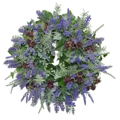 Türkranz Blumenkranz mit Seidenblumen Lavendel Durchmesser 40 cm