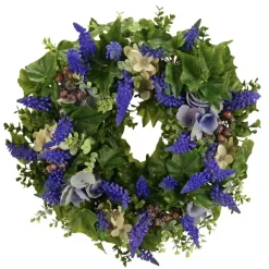 Türkranz Blumenkranz mit Traubenhyazinthen blau Durchmesser 38 cm