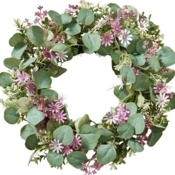 Türkranz Frühling Blütenkranz modern lila D 40 cm