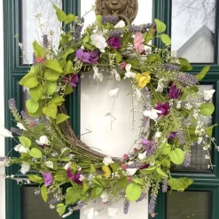 Türkranz Frühling Blumenkranz mit Rebe D 55 cm