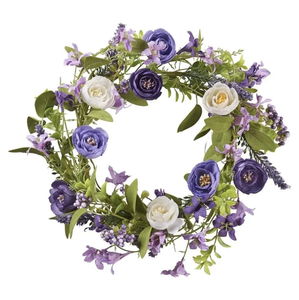 Türkranz Frühling Ranunkel lila Durchmesser 30 cm