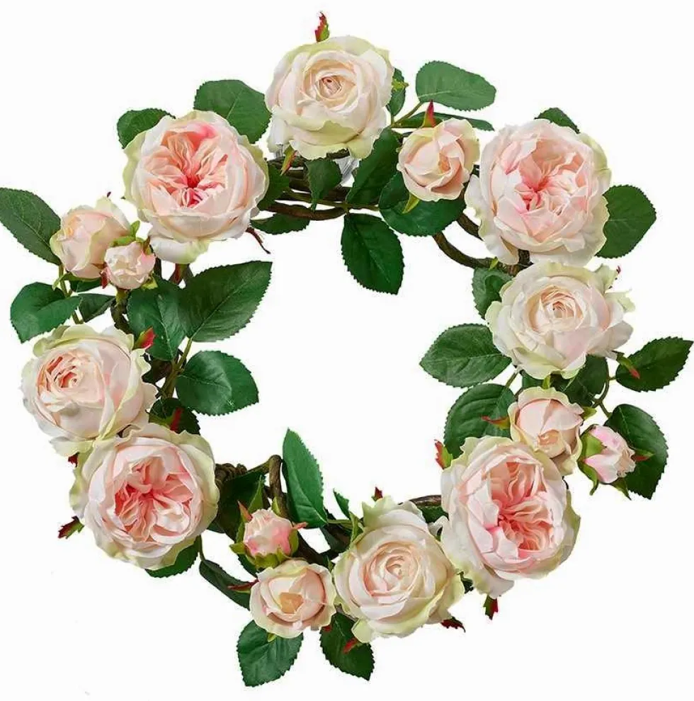 Türkranz Rosen Deko Kranz pink 35 cm