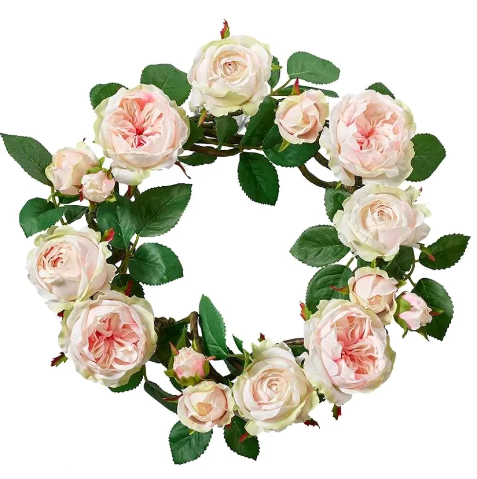 Türkranz Rosen Deko Kranz pink 35 cm