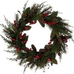 Türkranz Weihnachten Tannenkranz mit Kugeln BRENDA D 65 cm