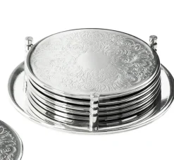 Untersetzer BRÜGGE Edzard silber 6er Set d 9 cm