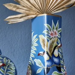 Vase blau mit Motiv Tropics Werner Voß