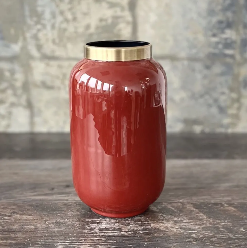 Vase Deko modern SAIGON GiftCompany rot H 20 cm