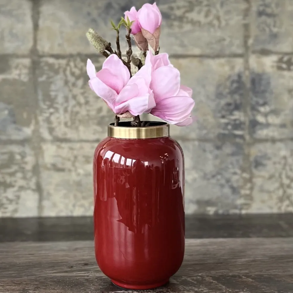 Vase Deko modern SAIGON GiftCompany rot H 20 cm