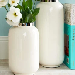 Vase Deko modern Saigon GiftCompany weiß