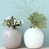 Vase Deko rund Saigon GiftCompany weiß Höhe 14 cm