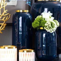 Vase Deko Saigon Saigon GiftCompany blau Höhe 40 cm