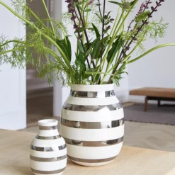 Vase Kähler Omaggio silber weiß