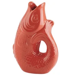 Vase MONSIEUR CARAFON coral red GiftCompany H 13 cm