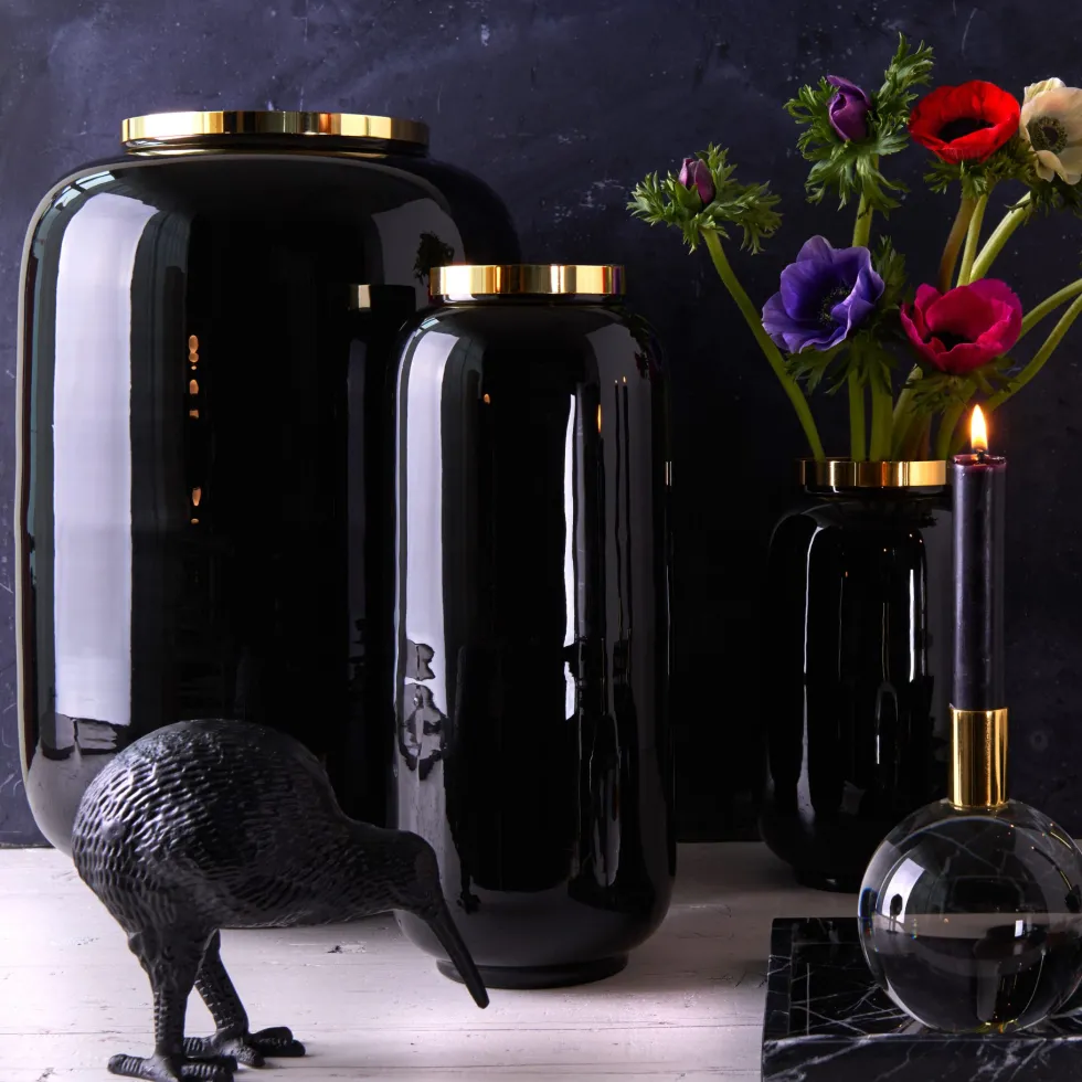Vase schwarz Deko modern Saigon GiftCompany