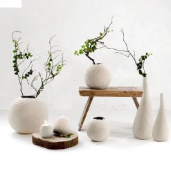 Vase Steingut klein ASA Carve Höhe 18 cm