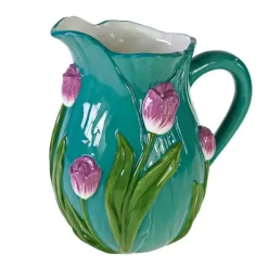 Vintage Karaffe Vase türkis Tulpen Werner Voß