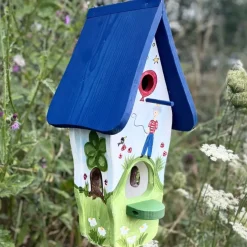 Vogelfutterhaus mit Ständer Bunt PAPAGENO Vogelvilla Höhe 50 cm